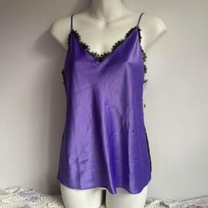 NWT Victoria’s secret Purple lace top with black lace trim and lace back